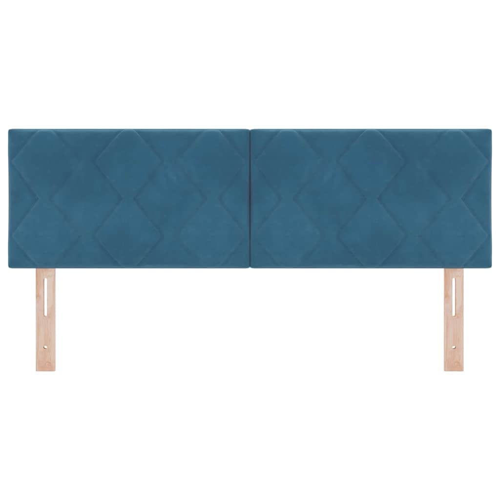 LED Hoofdbord Donkerblauw 160 cm Fluweel