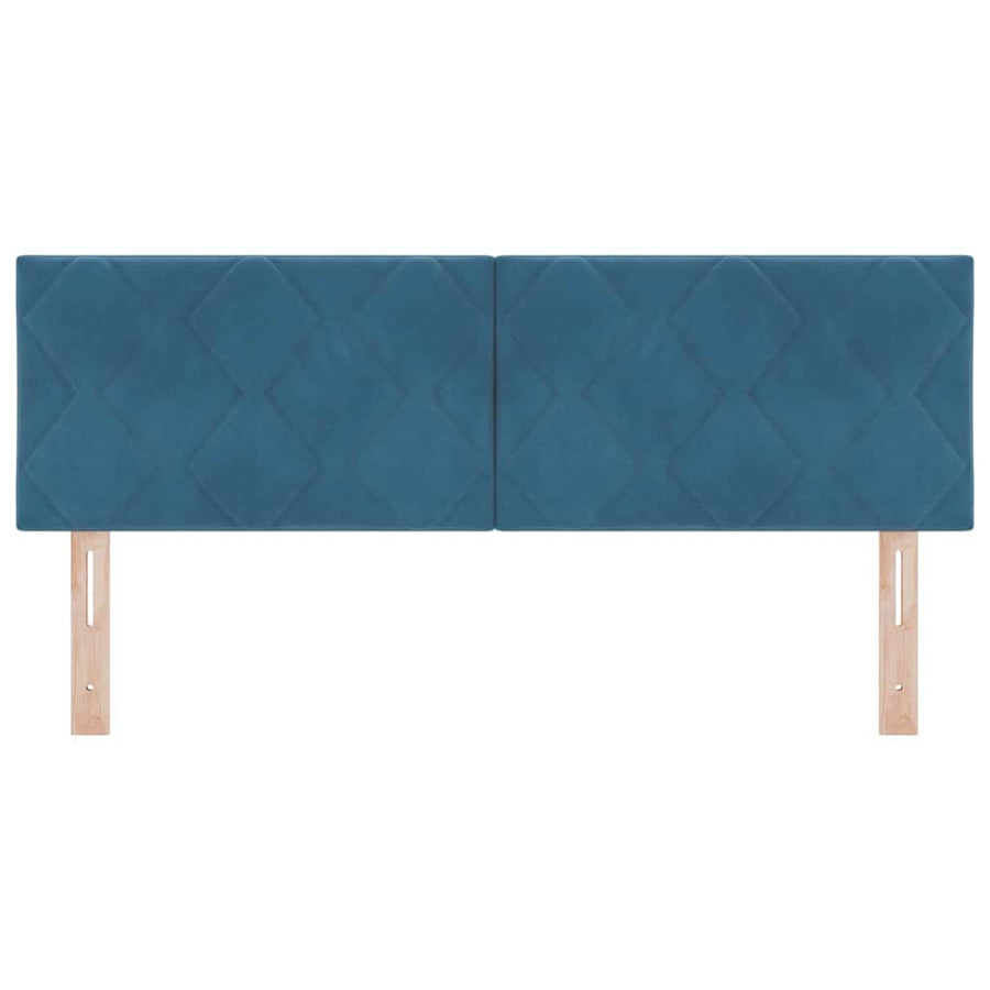 LED Hoofdbord Donkerblauw 160 cm Fluweel