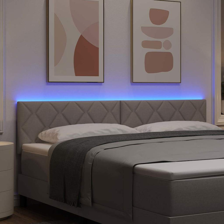 LED Hoofdbord Taupe Stof