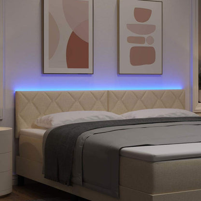 LED Hoofdbord Crème 180 cm Stof