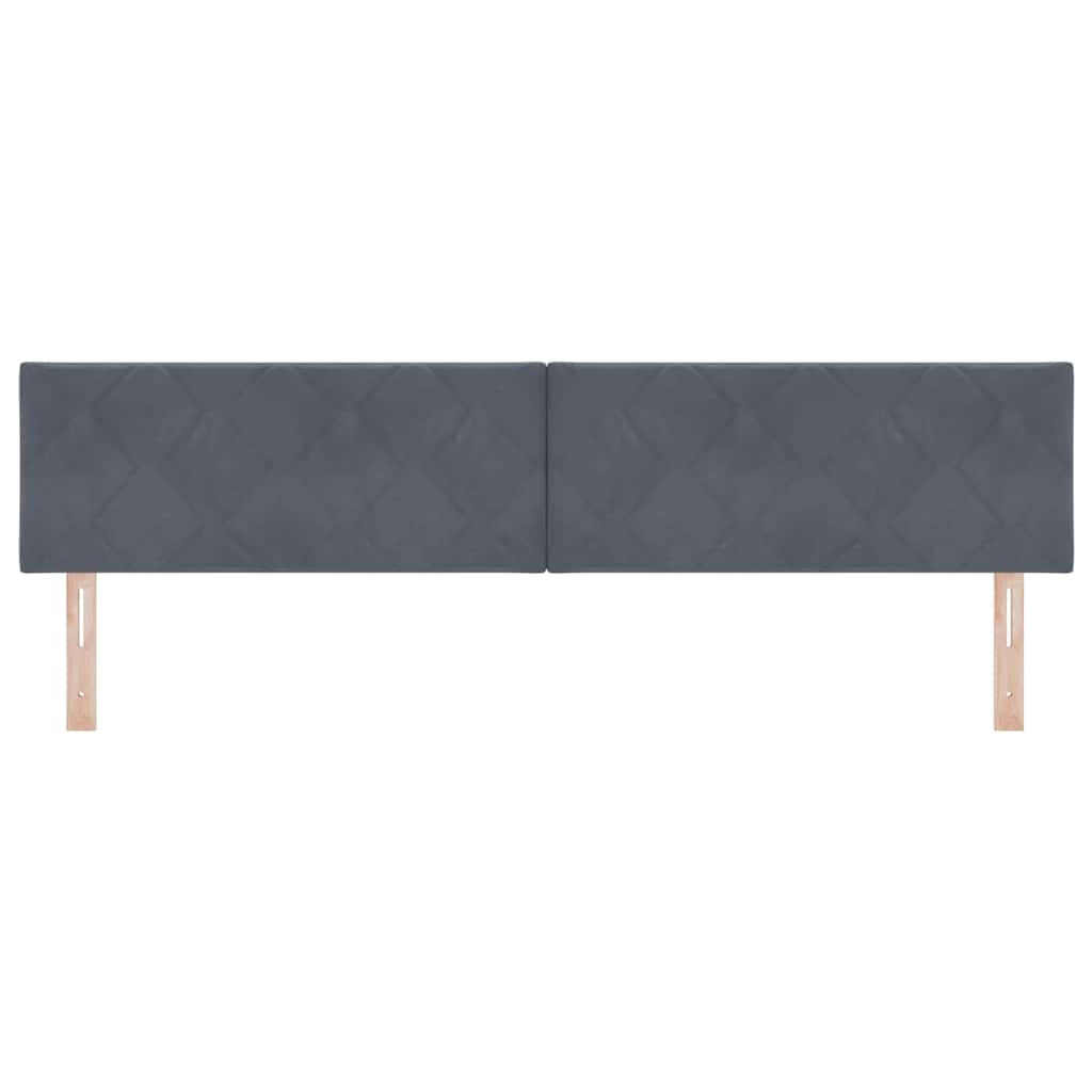LED Hoofdbord Donkergrijs 200 cm Fluweel