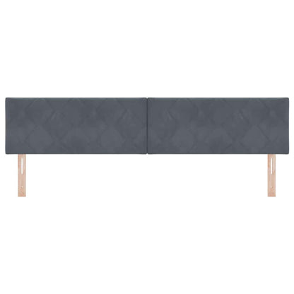 LED Hoofdbord Donkergrijs 200 cm Fluweel
