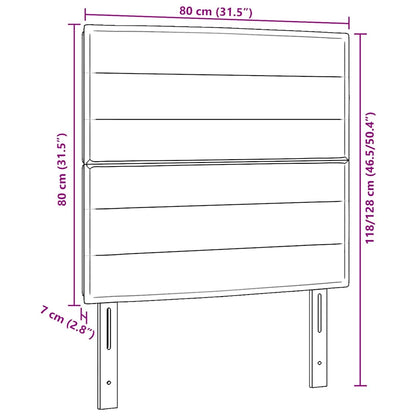 LED Hoofdbord met LED-stripverlichting Donkerbruin 80 cm Stof