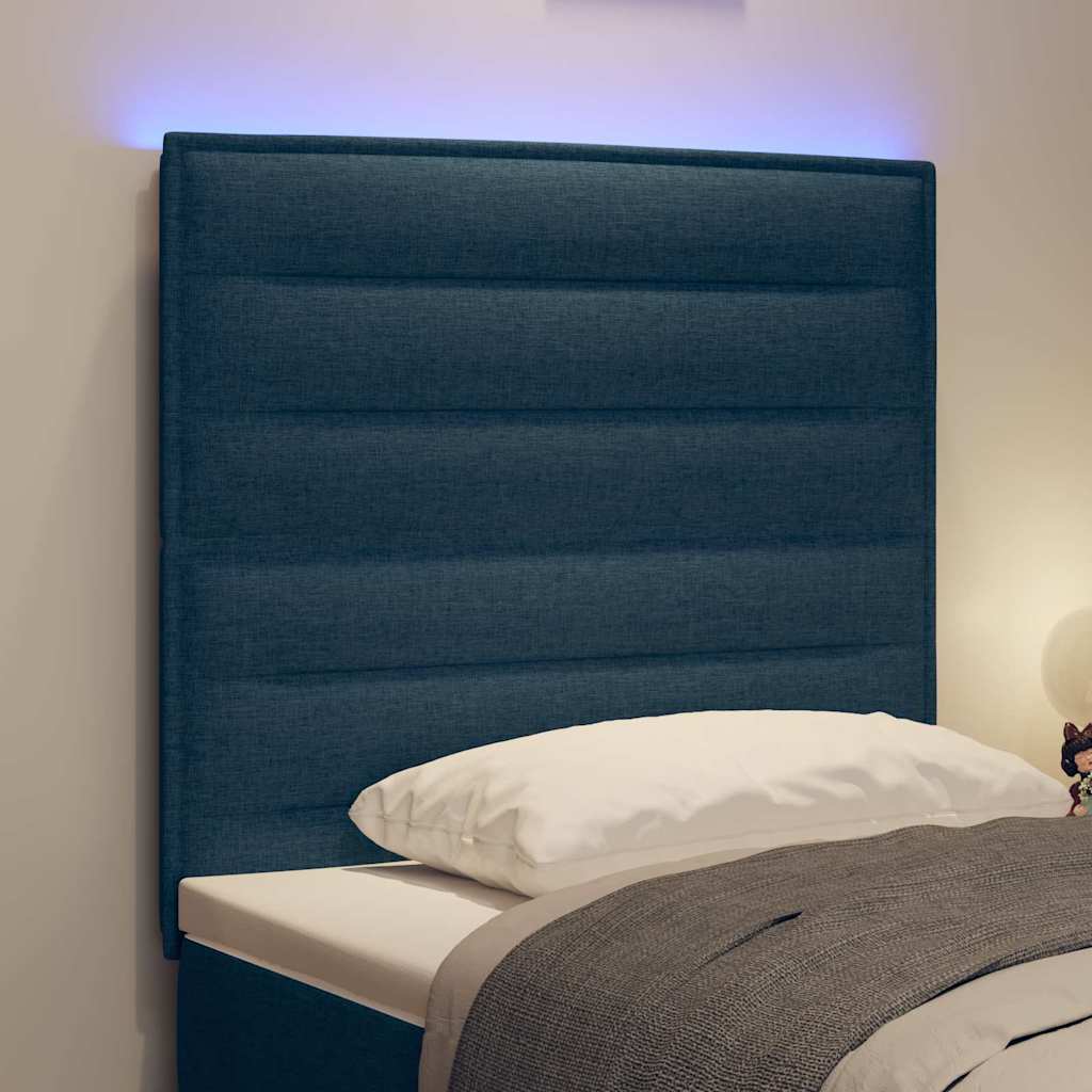 LED Hoofdbord met LED-stripverlichting Blauw 80 cm Stof