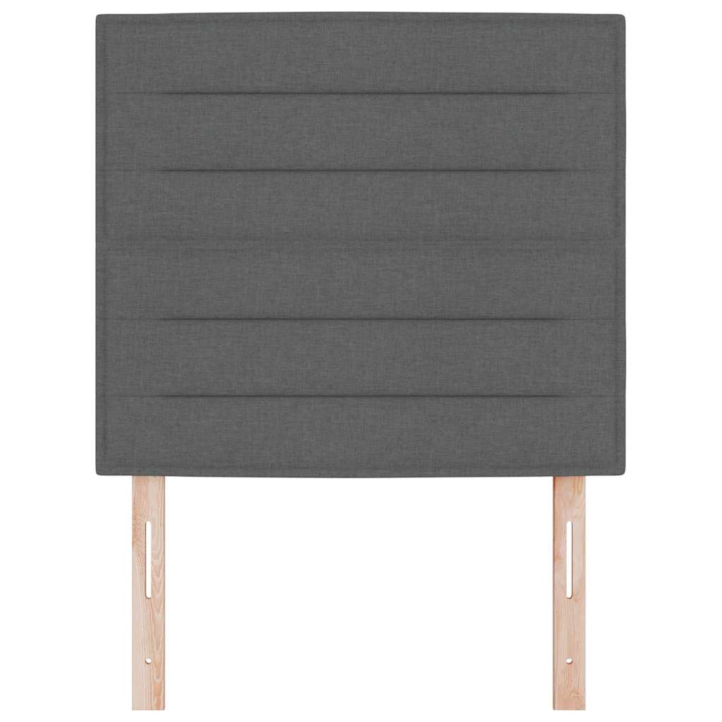 LED Hoofdbord met LED-stripverlichting Donkergrijs 90 cm Stof