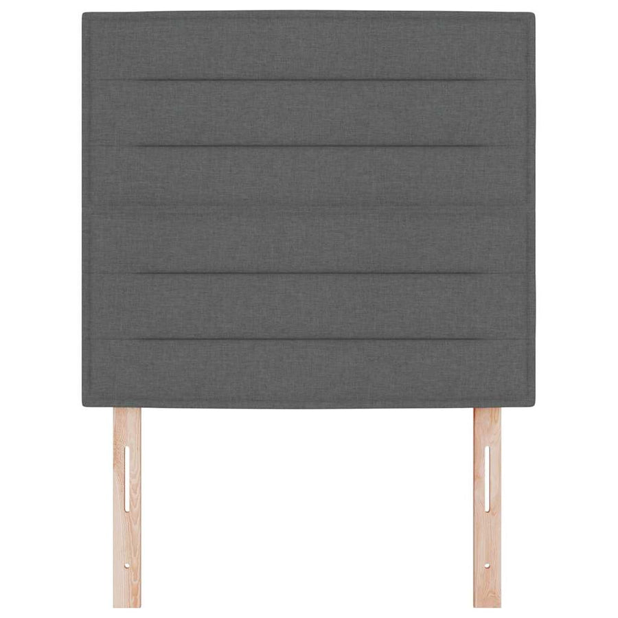 LED Hoofdbord met LED-stripverlichting Donkergrijs 90 cm Stof