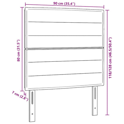 LED Hoofdbord met LED-stripverlichting Donkergrijs 90 cm Stof