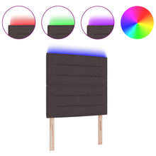 LED Hoofdbord met LED-striplichten Donkerbruin 100 cm Polyester