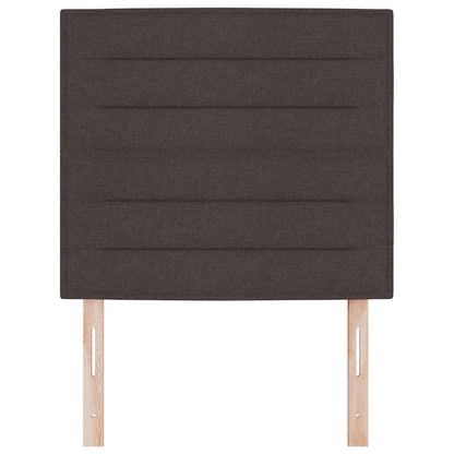 LED Hoofdbord met LED-striplichten Donkerbruin 100 cm Polyester