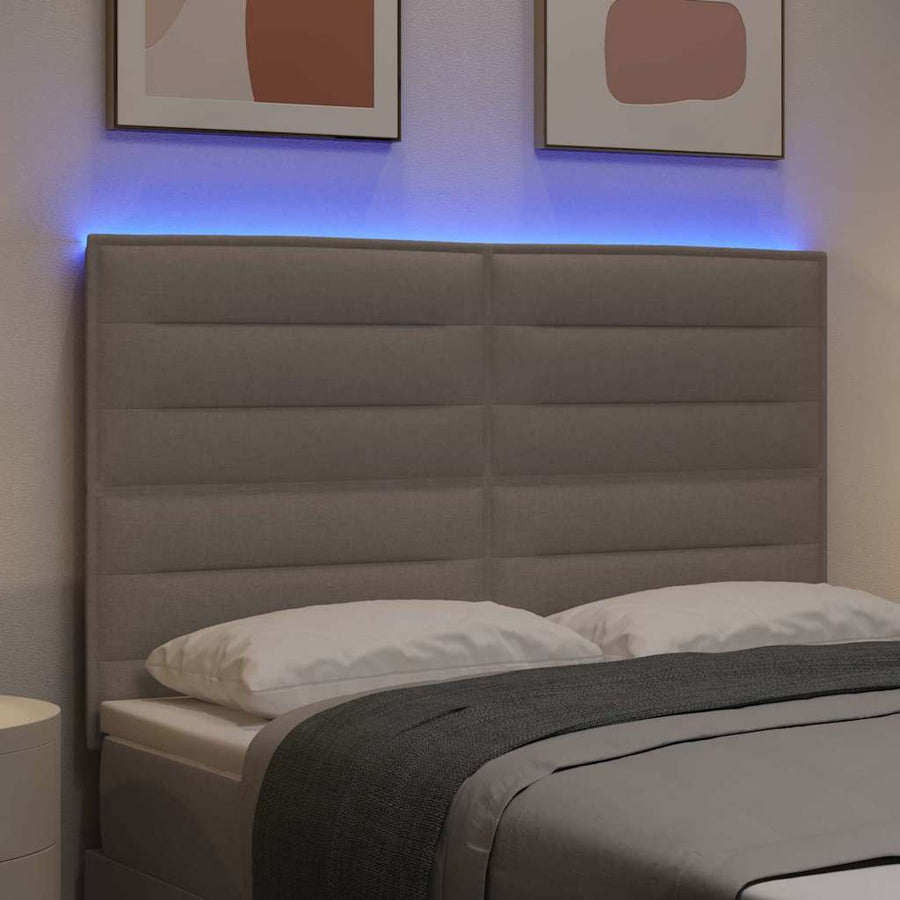 LED Hoofdbord Taupe Stof