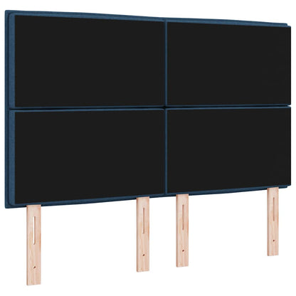 LED Hoofdbord met LED-stripverlichting Blauw 160 cm Stof