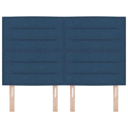 LED Hoofdbord met LED-stripverlichting Blauw 160 cm Stof