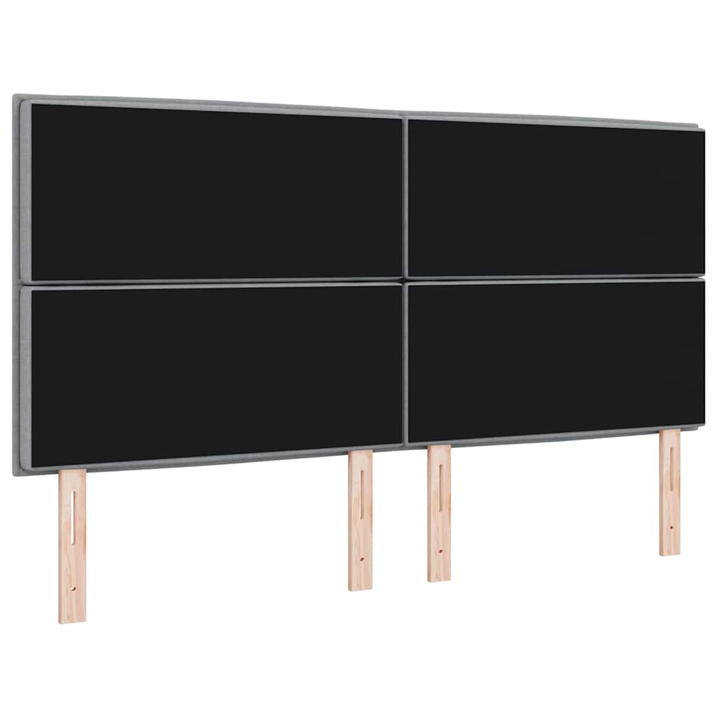 LED Hoofdbord met LED-stripverlichting Lichtgrijs 180 cm Stof