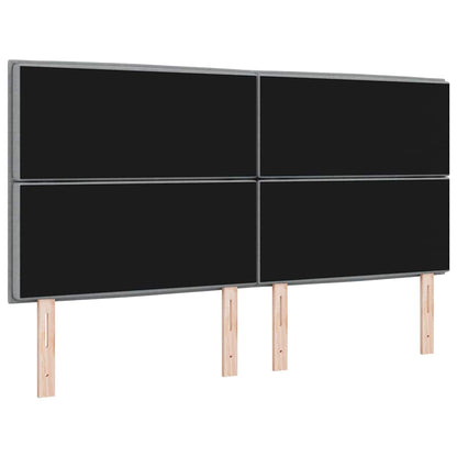 LED Hoofdbord met LED-stripverlichting Lichtgrijs 180 cm Stof