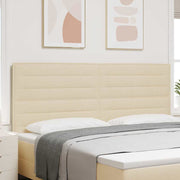 Hoofdbord 200 cm crème stof led