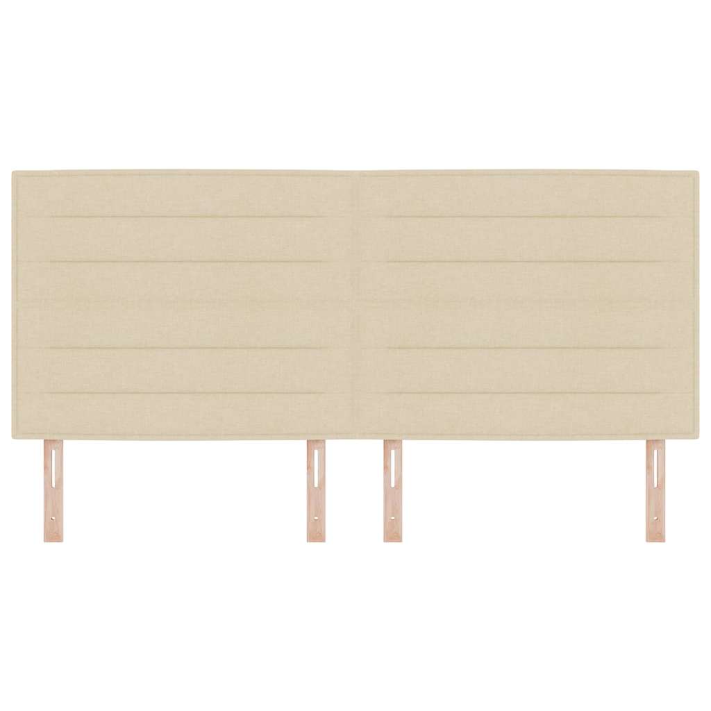 LED Hoofdbord met LED-stripverlichting Crème 200 cm Stof