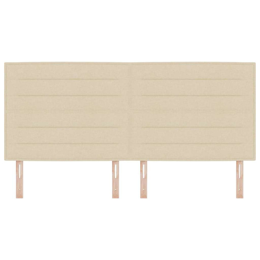 LED Hoofdbord met LED-stripverlichting Crème 200 cm Stof