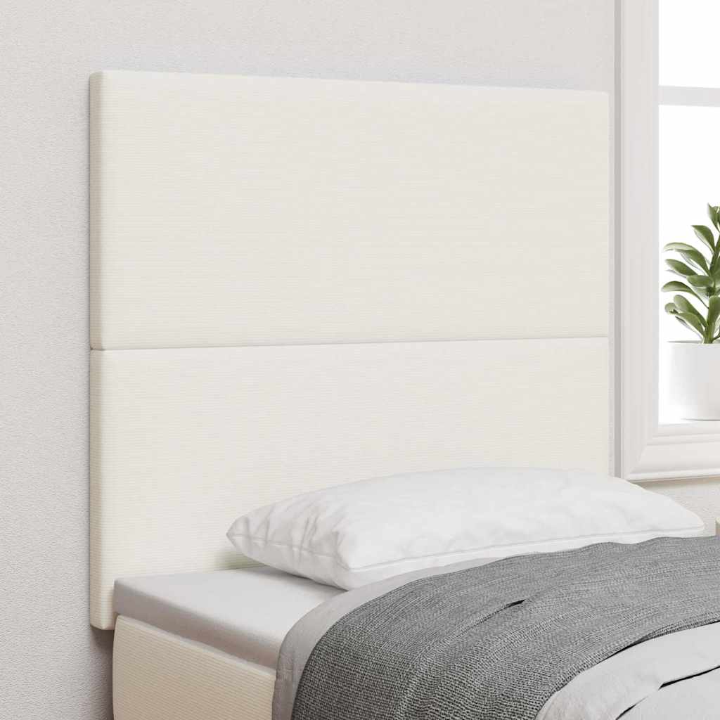LED Hoofdbord met LED-stripverlichting Crème 80 cm Katoen Stof