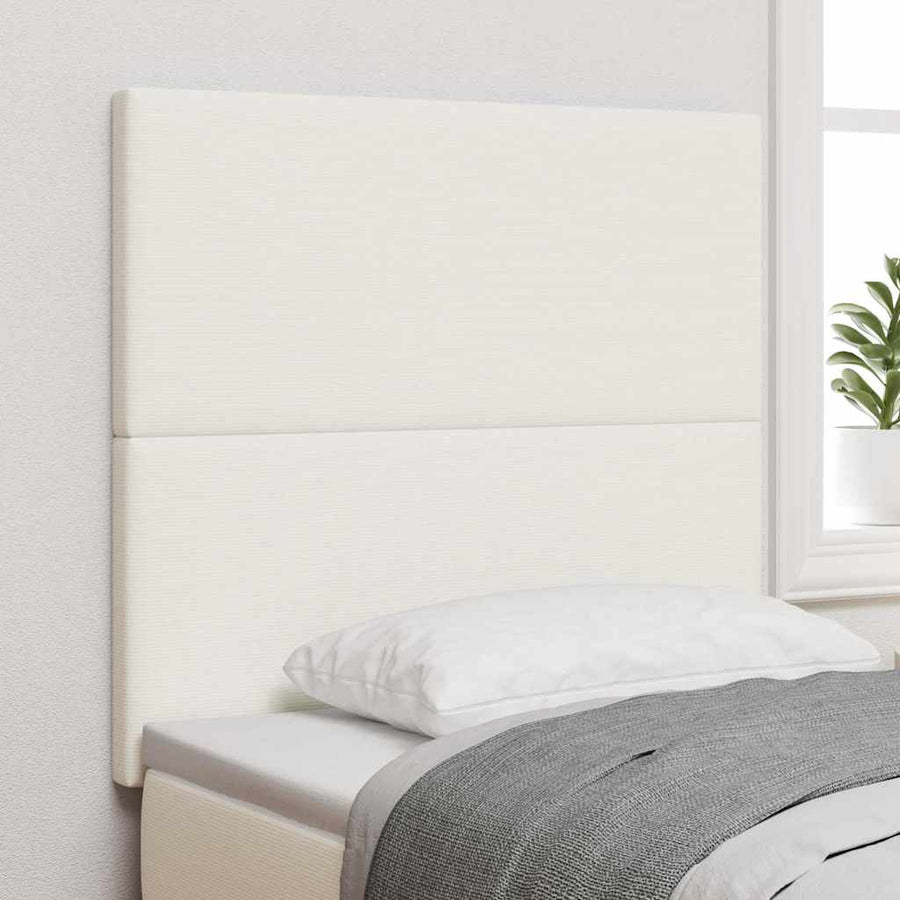 LED Hoofdbord met LED-stripverlichting Crème 80 cm Katoen Stof