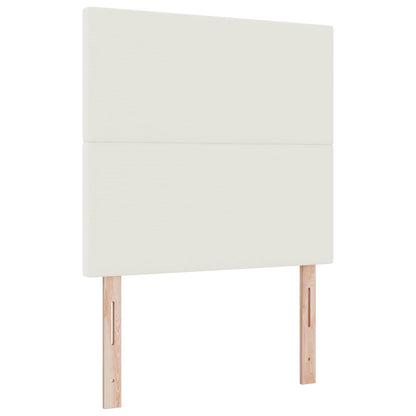 LED Hoofdbord met LED-stripverlichting Crème 80 cm Katoen Stof