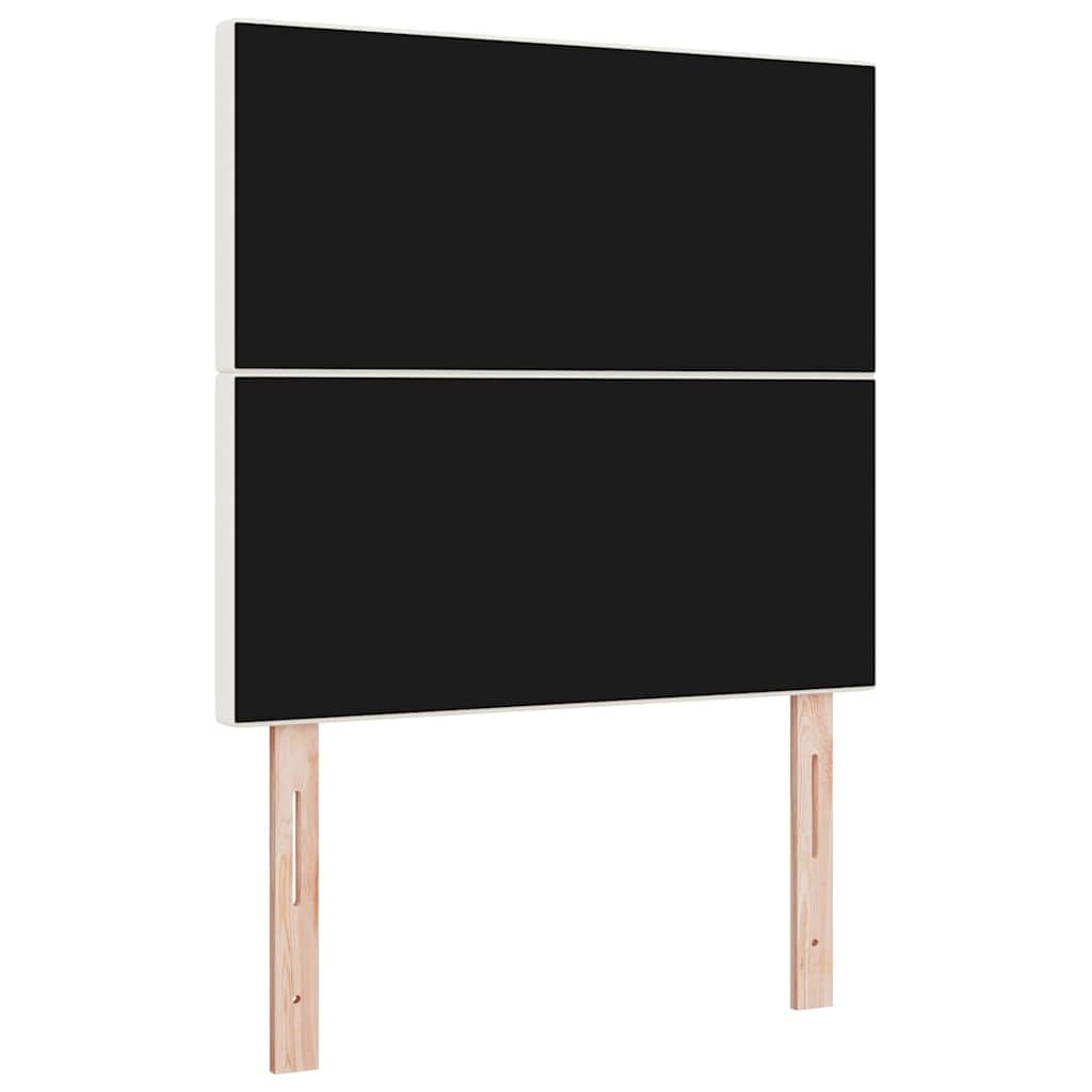 LED Hoofdbord met LED-stripverlichting Crème 80 cm Katoen Stof
