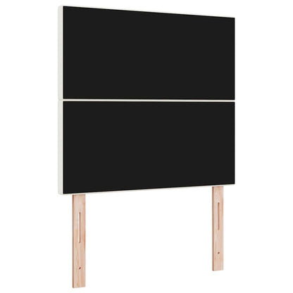 LED Hoofdbord met LED-stripverlichting Crème 80 cm Katoen Stof