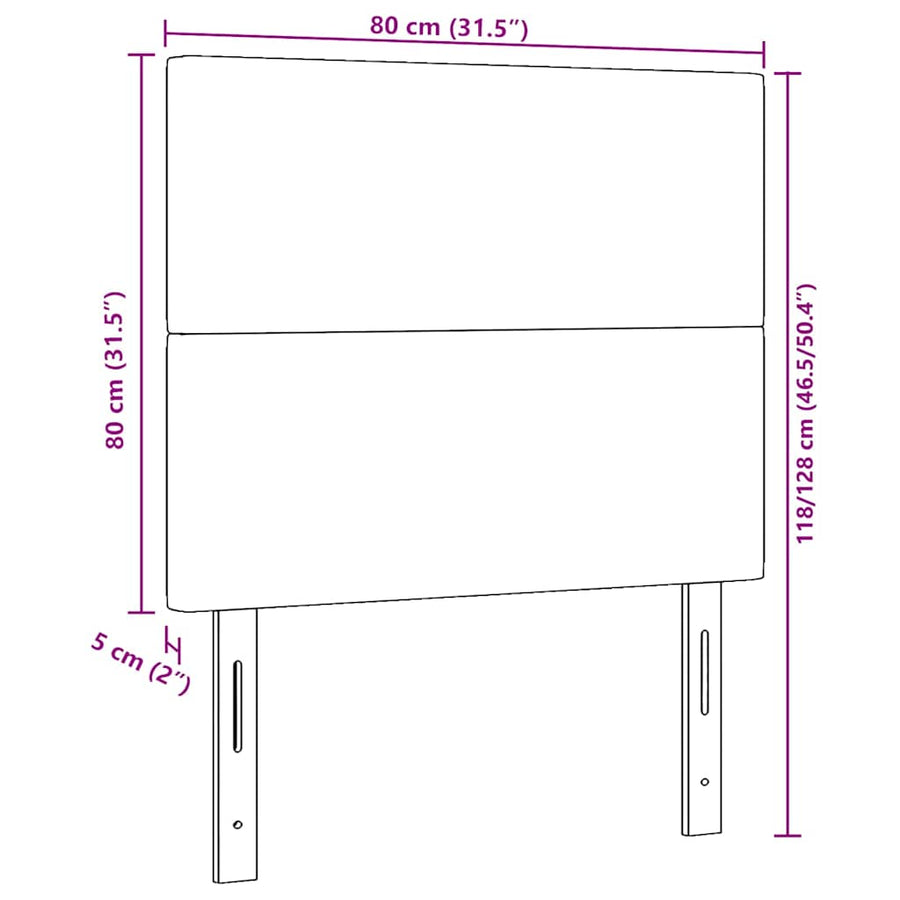 LED Hoofdbord met LED-stripverlichting Crème 80 cm Katoen Stof