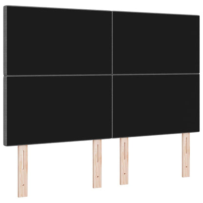 LED Hoofdbord met hoofdeinde Lichtgrijs 160 cm Katoen Stof