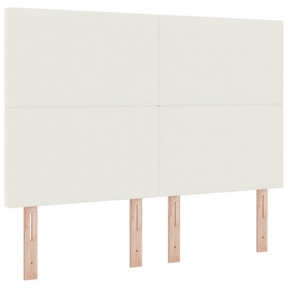 LED Hoofdbord met LED-stripverlichting Crème 160 cm Katoen Stof