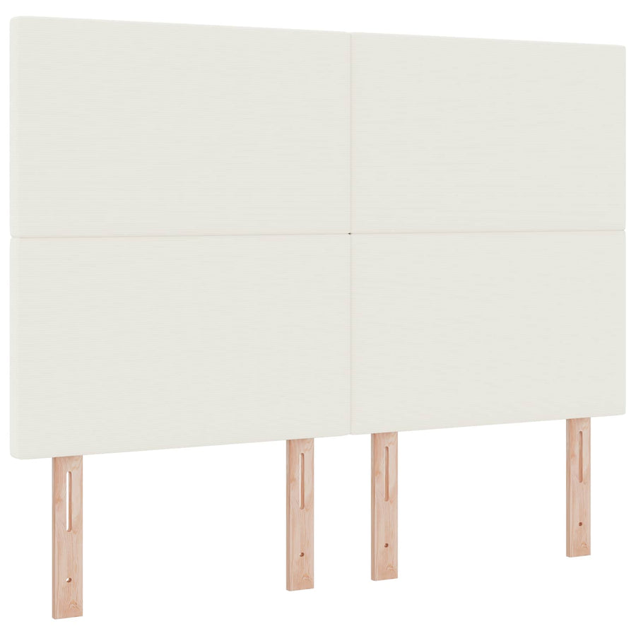 LED Hoofdbord met LED-stripverlichting Crème 160 cm Katoen Stof