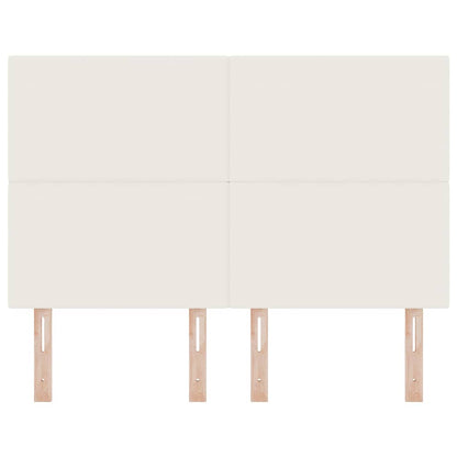 LED Hoofdbord met LED-stripverlichting Crème 160 cm Katoen Stof