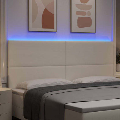 LED Hoofdbord met LED -striplichten Crème 200 cm Stof