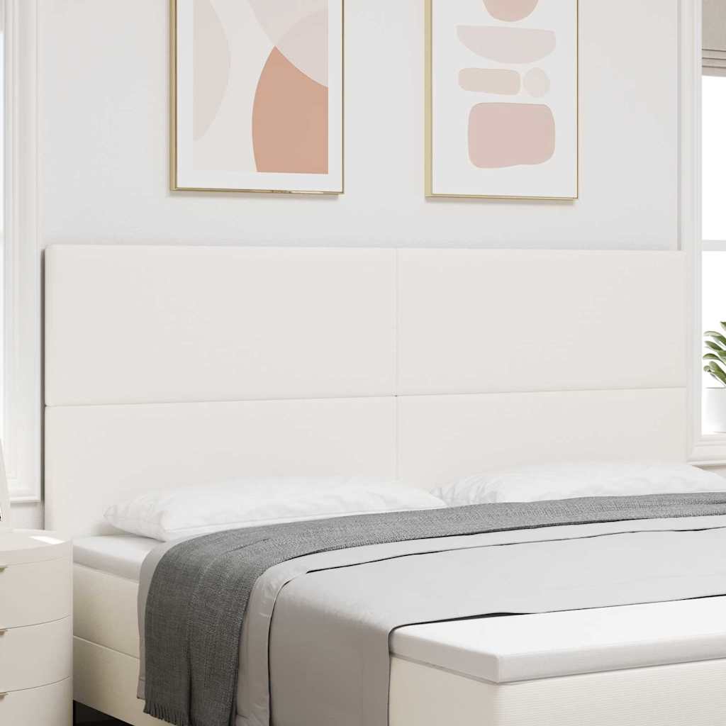 LED Hoofdbord met LED -striplichten Crème 200 cm Stof