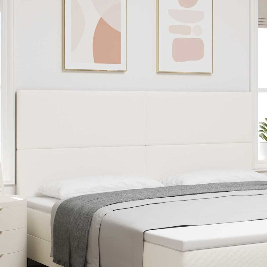 LED Hoofdbord met LED -striplichten Crème 200 cm Stof