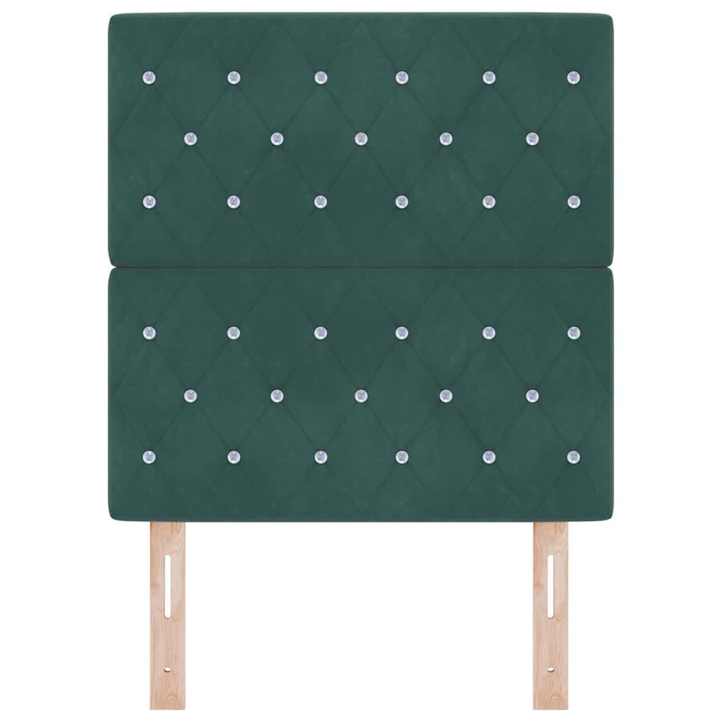LED Hoofdbord met hoofdeinde Donkergroen 80 cm Fluweel