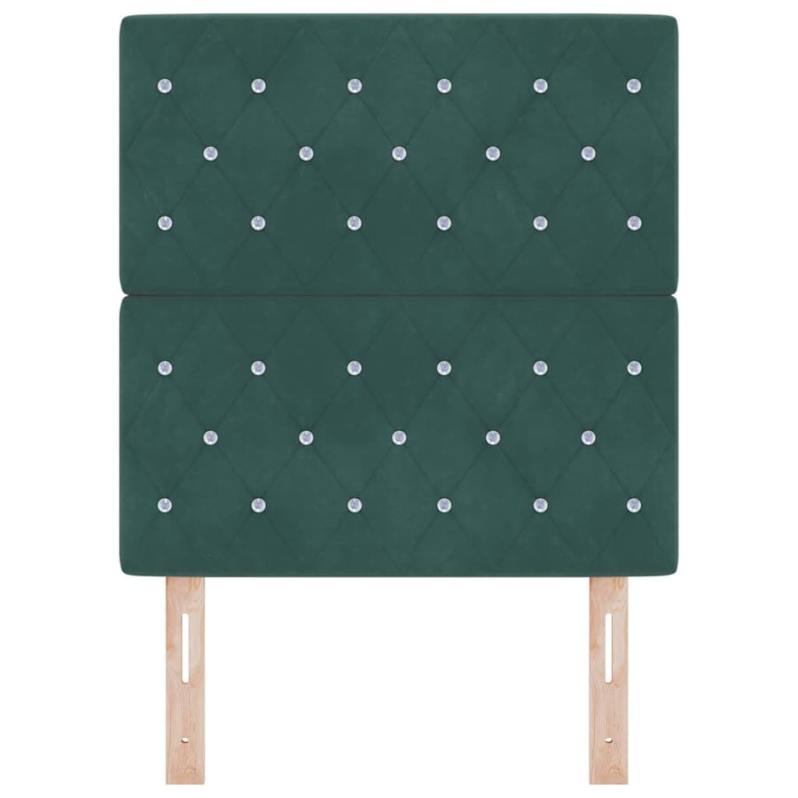 LED Hoofdbord met hoofdeinde Donkergroen 80 cm Fluweel