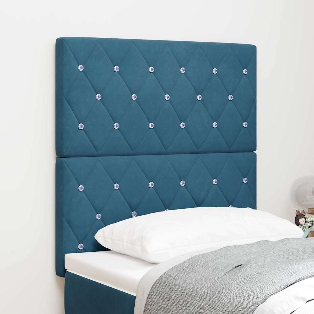 LED Hoofdbord met hoofdeinde Donkerblauw 80 cm Fluweel