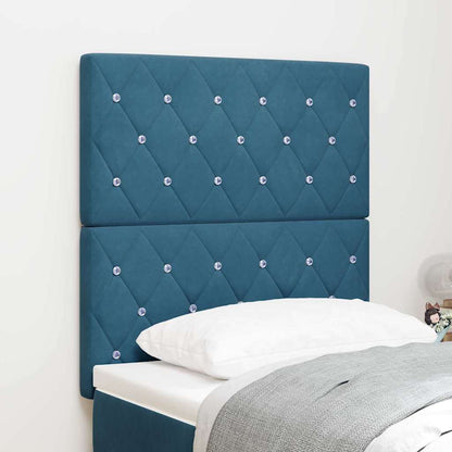 LED Hoofdbord met hoofdeinde Donkerblauw 80 cm Fluweel