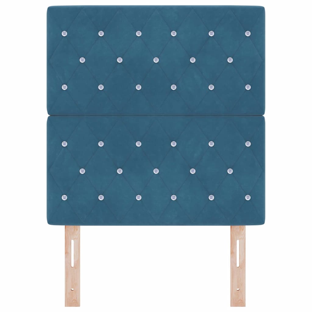 LED Hoofdbord met hoofdeinde Donkerblauw 80 cm Fluweel