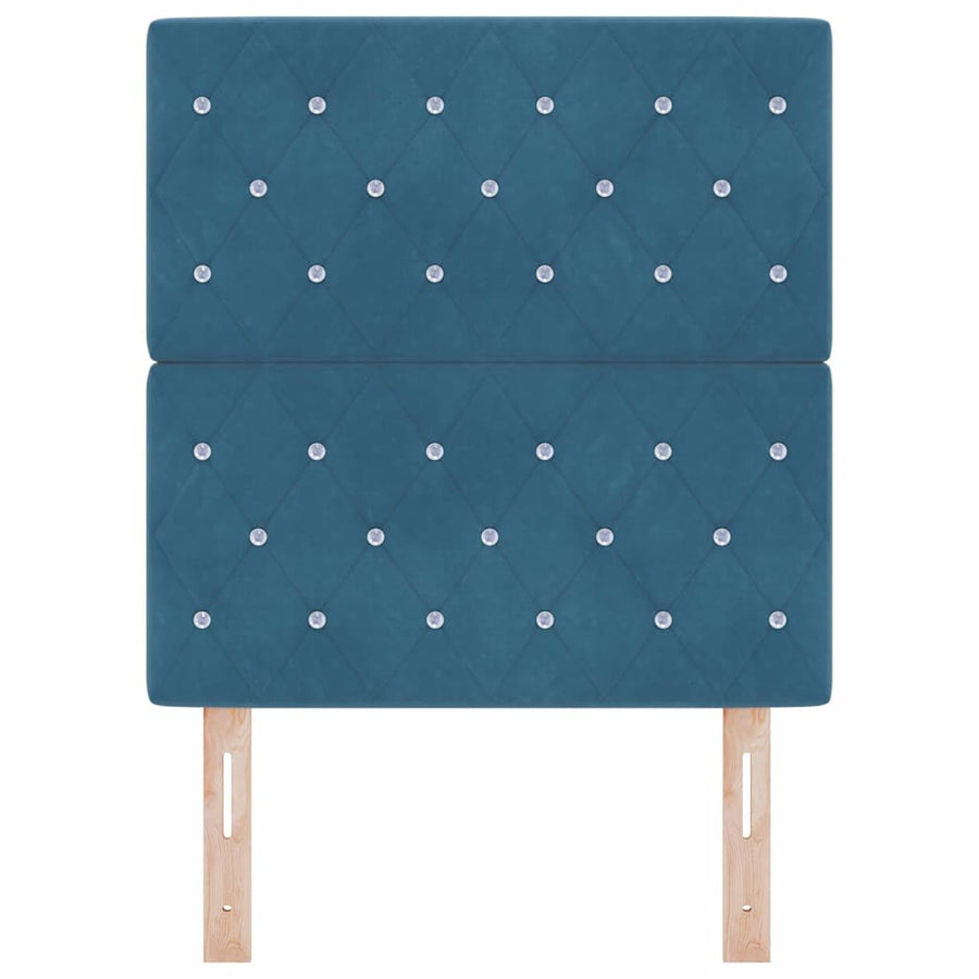 LED Hoofdbord met hoofdeinde Donkerblauw 80 cm Fluweel