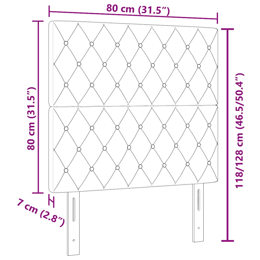 LED Hoofdbord met hoofdeinde Donkerblauw 80 cm Fluweel
