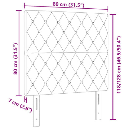 LED Hoofdbord met hoofdeinde Donkerblauw 80 cm Fluweel
