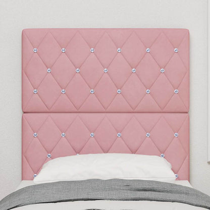 LED Hoofdbord met LED-stripverlichting Roze 80 cm Fluweel