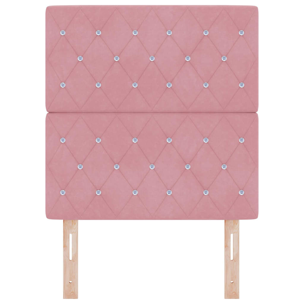 LED Hoofdbord met LED-stripverlichting Roze 80 cm Fluweel