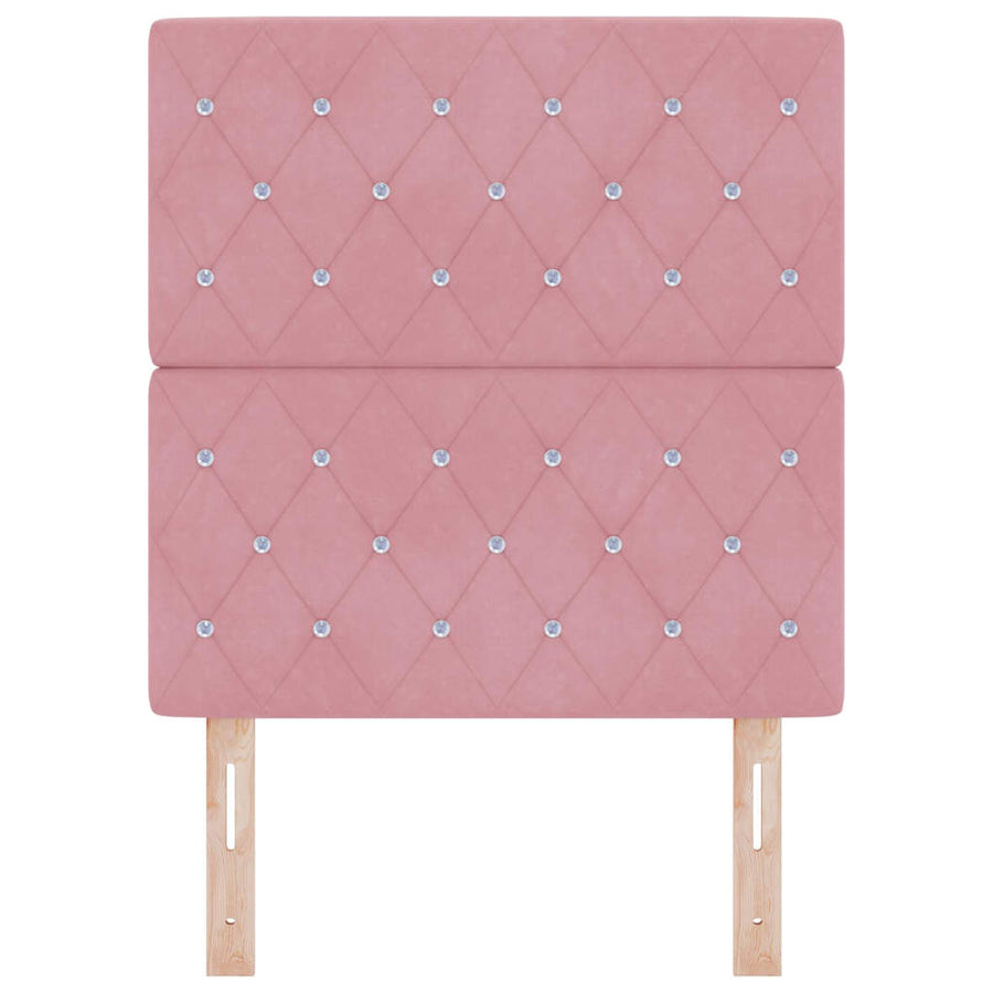 LED Hoofdbord met LED-stripverlichting Roze 80 cm Fluweel