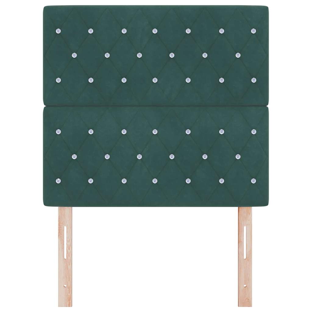 LED Hoofdbord met hoofdeinde Donkergroen 90 cm Fluweel