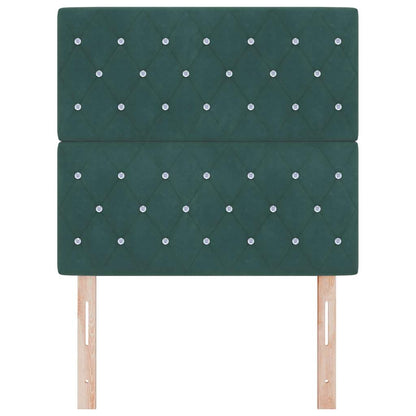 LED Hoofdbord met hoofdeinde Donkergroen 90 cm Fluweel