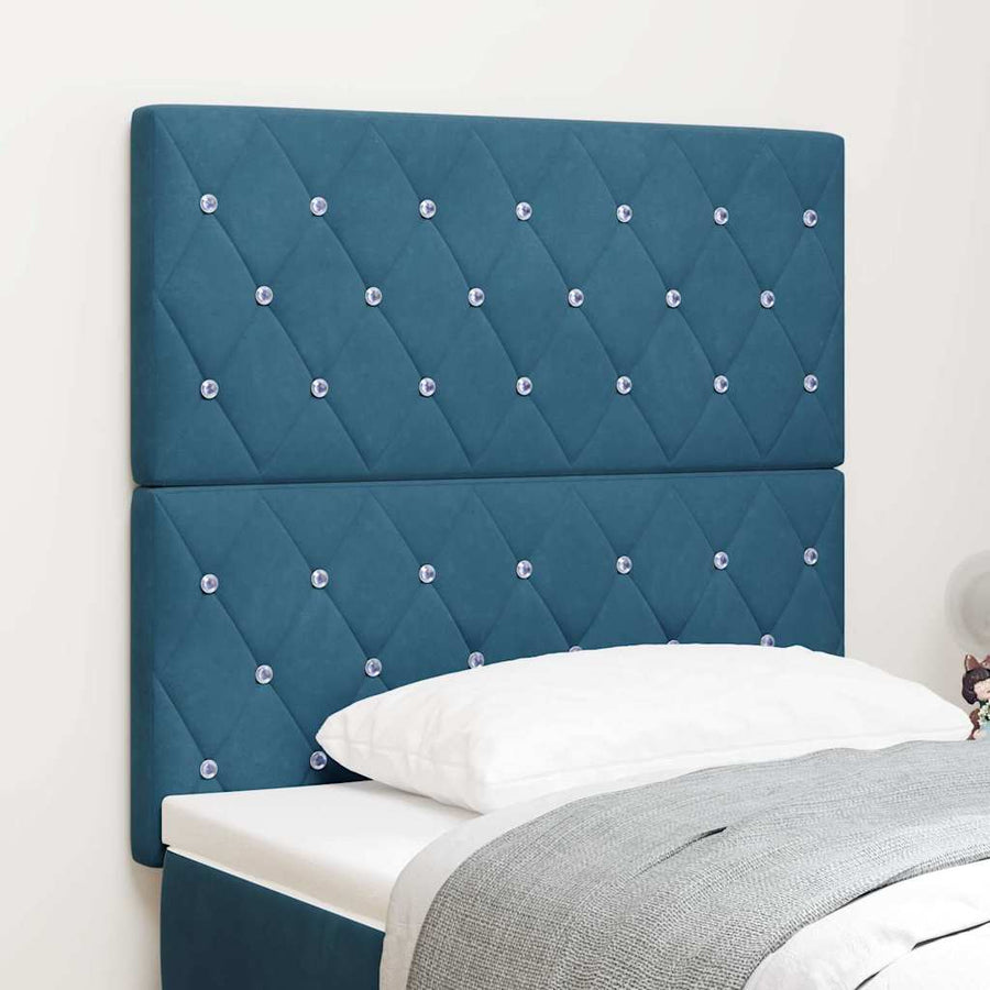 LED Hoofdbord met hoofdeinde Donkerblauw 100 cm Fluweel