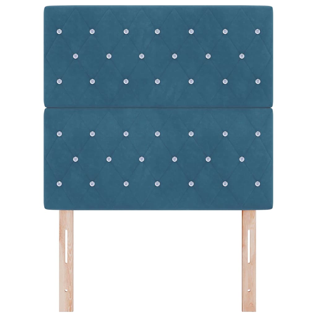LED Hoofdbord met hoofdeinde Donkerblauw 100 cm Fluweel