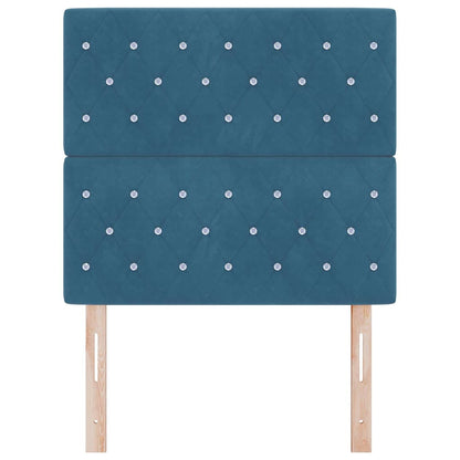 LED Hoofdbord met hoofdeinde Donkerblauw 100 cm Fluweel